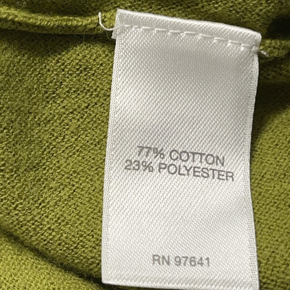 J Jill 1X‎ V Neck Green Shirt Top Sweater Roll Tab Short Sleeve Cotton Blend - Picture 7 of 9